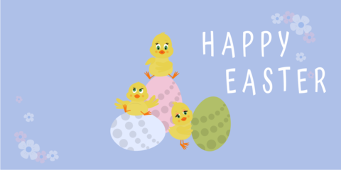 Purple-Themed Visual Happy Easter Sign Template